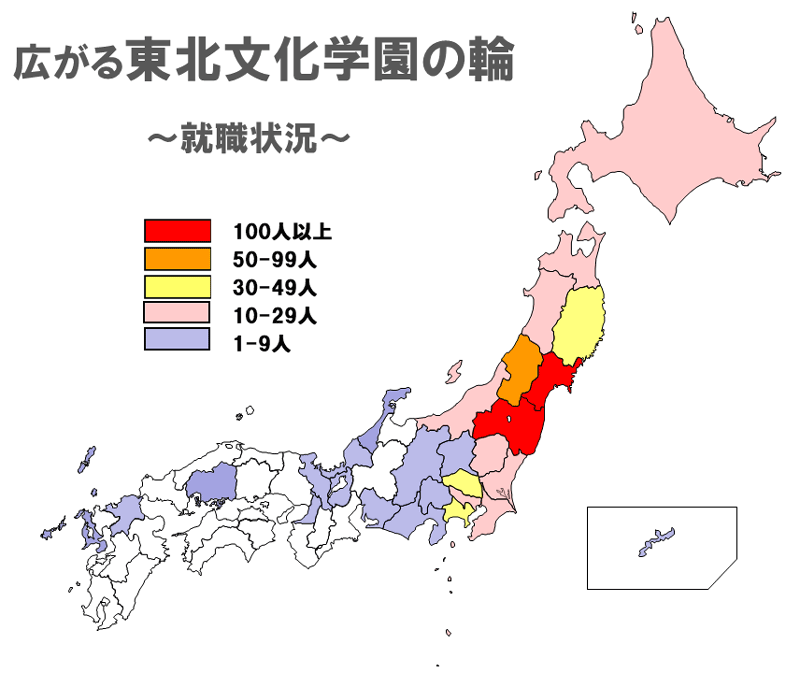 作業療法学専攻就職状況マップ
