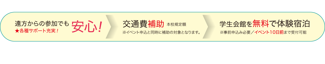 遠方からの参加でも安心 交通費補助 学生会館を無料で体験宿泊