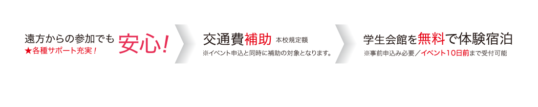 遠方からの参加でも安心 交通費補助 学生会館を無料で体験宿泊