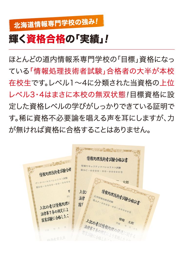 輝く資格合格の「実績」！