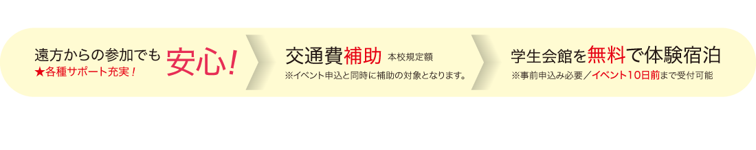 遠方からの参加でも安心 交通費補助 学生会館を無料で体験宿泊