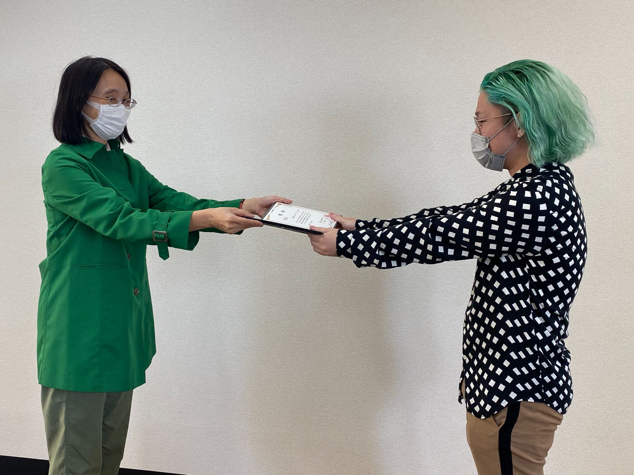 学内での授与式