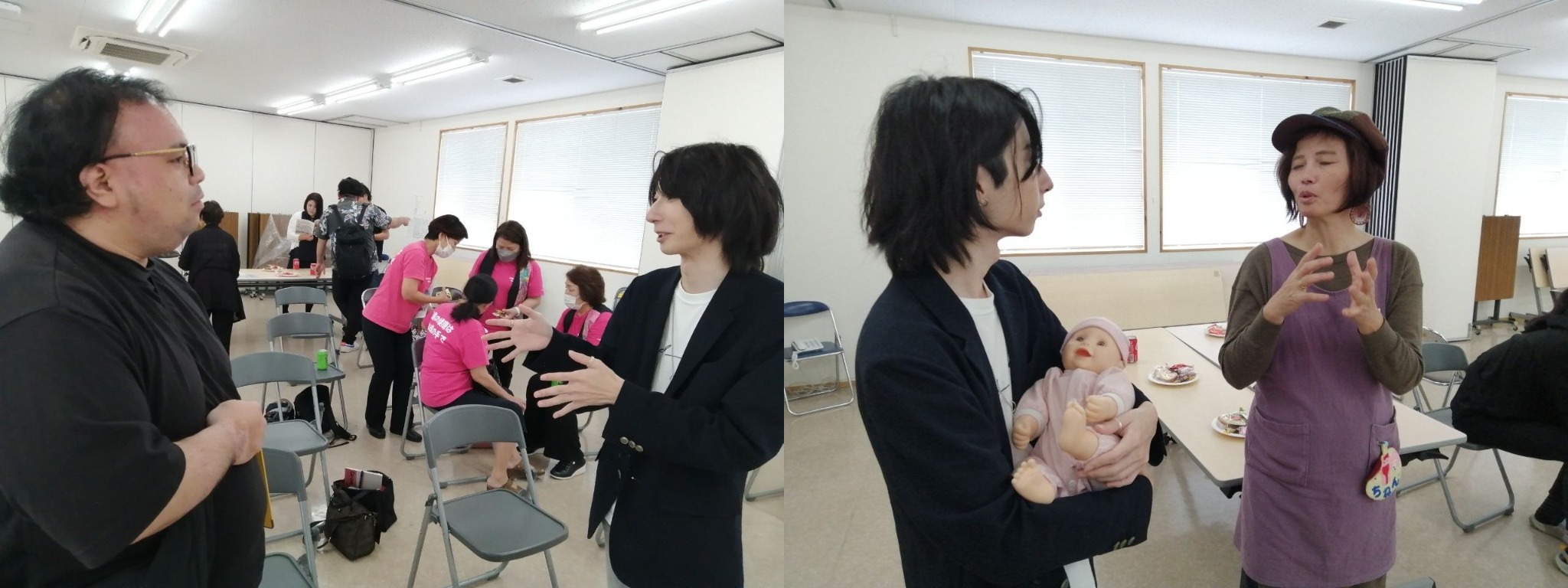 他団体の方の話を聞く崎山宗斗君