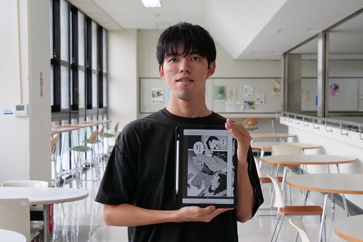 週間少年ジャンプ新人漫画賞2024年6月期JUMP新世界漫画賞」にて入賞(佳作)した産業情報学科の國吉駿之介さん
