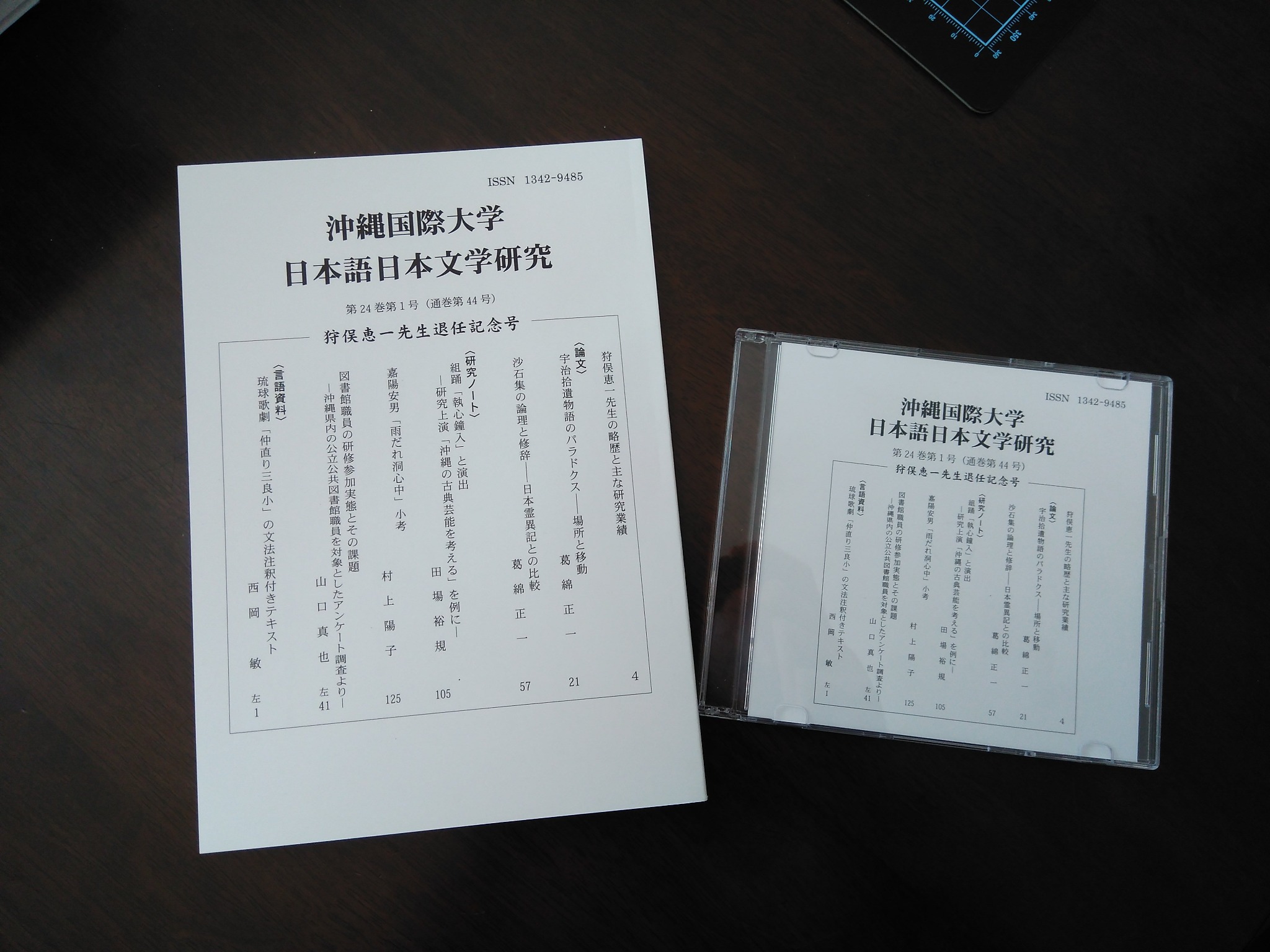 日本語日本文学研究』第44号が刊行されました。今回は狩俣恵一先生退任