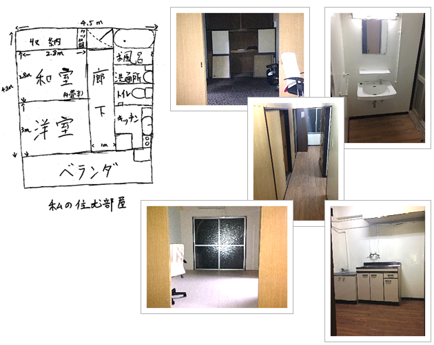 実際に住んでいる部屋