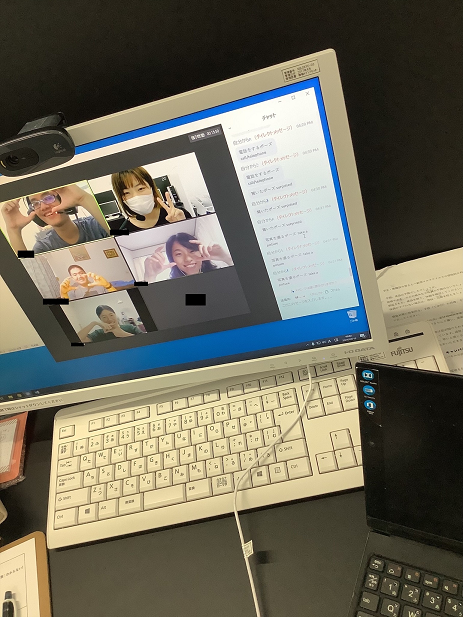 ピアサポーターの学生が利用していたPC画面