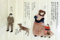 ポスタ―図・(伊豆下田へ逗留したアメリカ家族の図) 安政2年