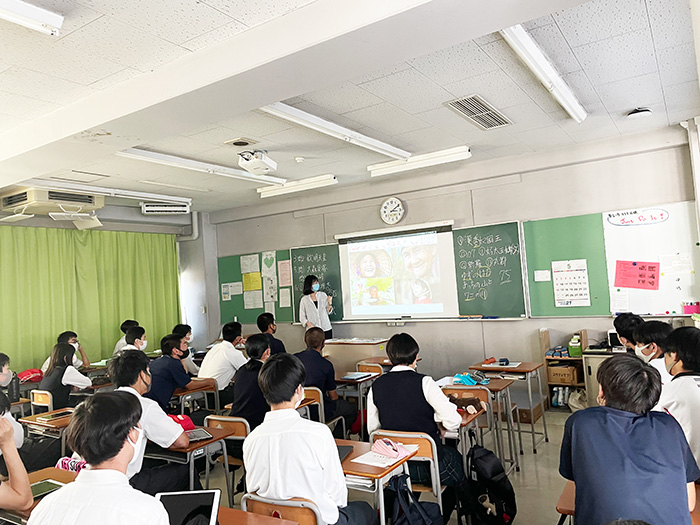 向上高等学校の交流会に留学生が参加しました