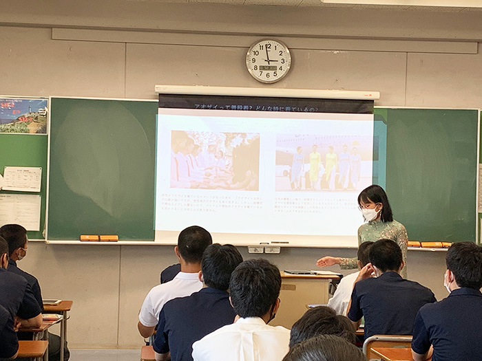 向上高等学校の交流会に留学生が参加しました