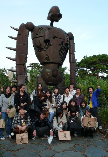 屋上で記念撮影