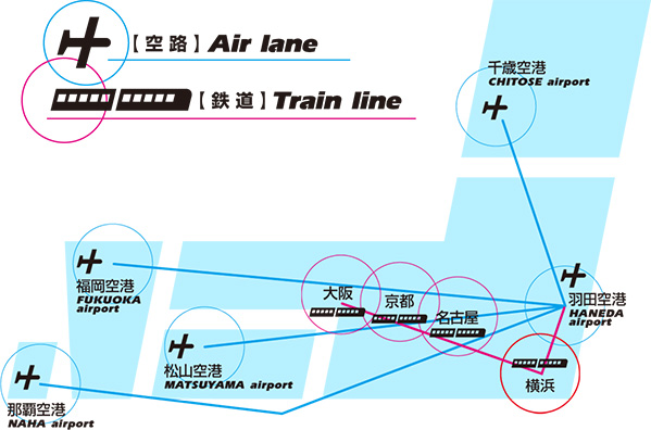 日本地図で見る交通アクセス